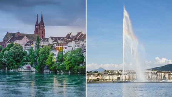 Stadtpanoramas von Basel und Genf © picture alliance / Schoening / blickwinkel/P. Frischknecht Foto: Schoening / blickwinkel/P. Frischknecht